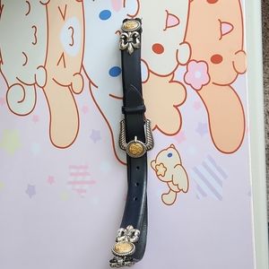 Brighton Crown Fleur de Lis Design Black Belt